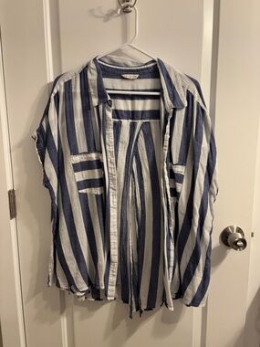 Lucky Brand Navy and White Striped Shirt